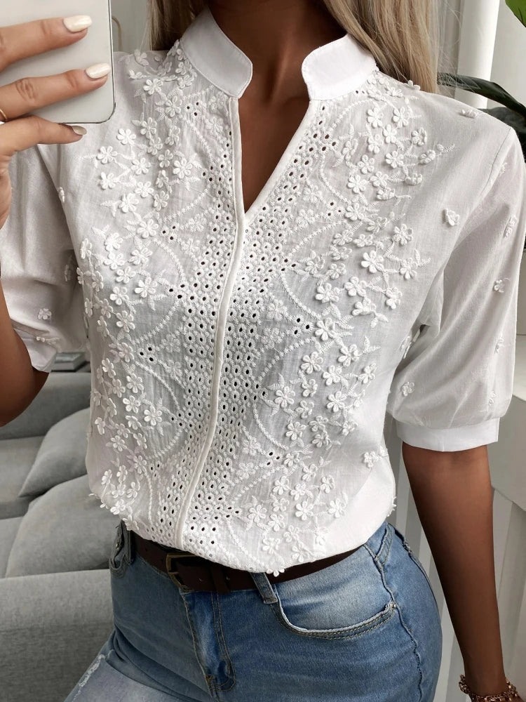 Lilla - Blusa in Cotone Elegante