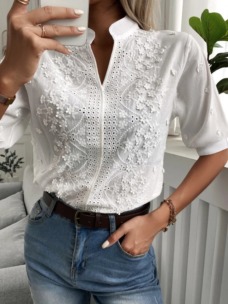 Lilla - Blusa in Cotone Elegante