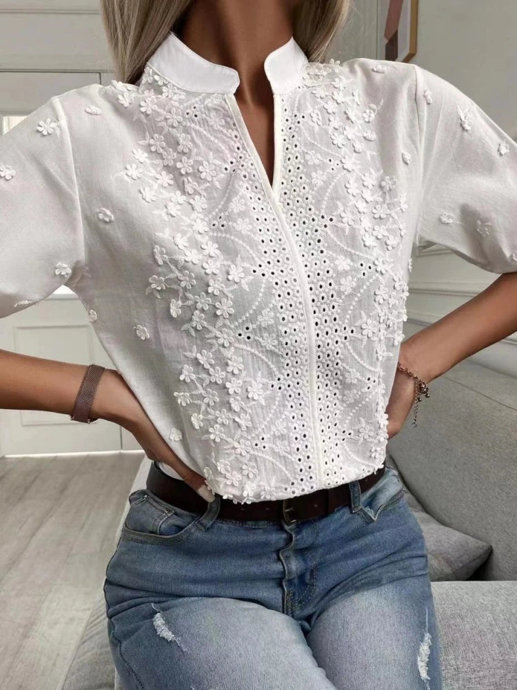 Lilla - Blusa in Cotone Elegante