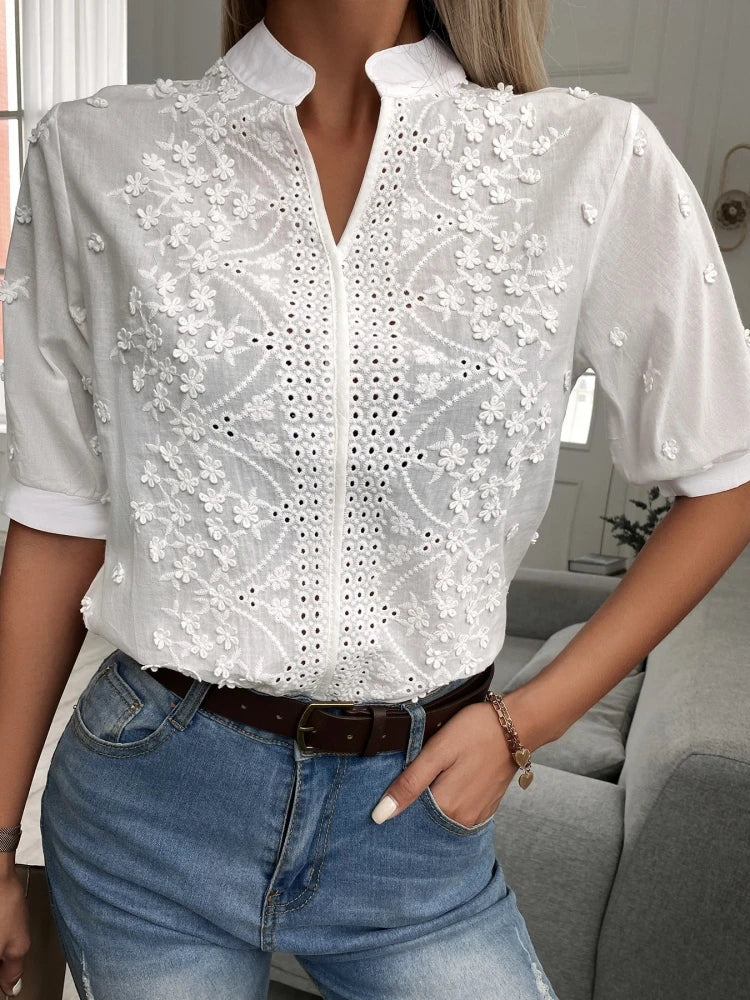 Lilla - Blusa in Cotone Elegante