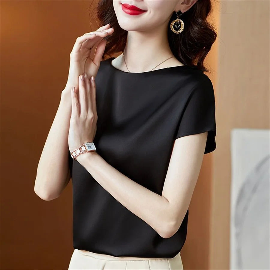 Madalene - Blusa in satin setoso